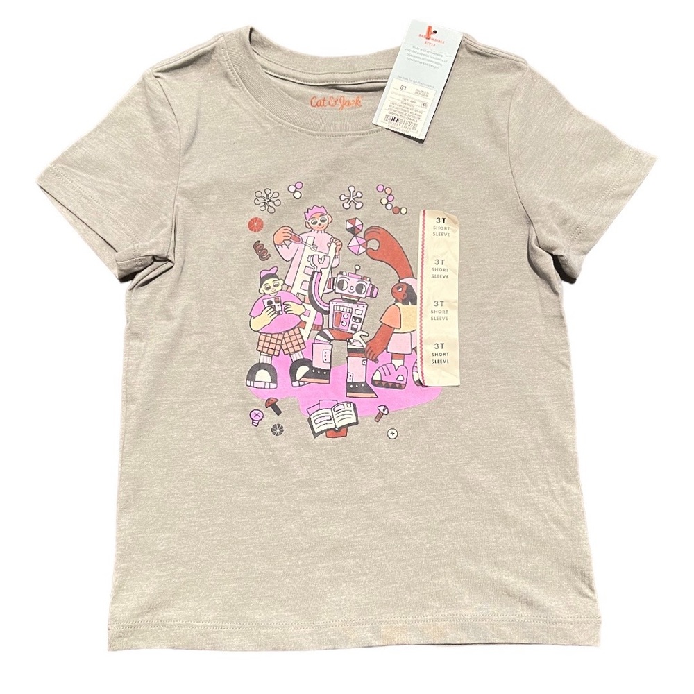 Cat & Jack Scientist Robot Shirt New NWT 3T